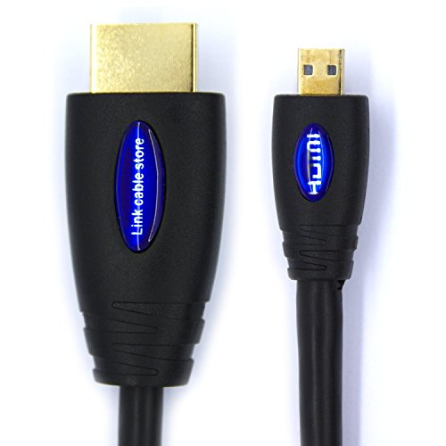 LCS – 0.5M – Micro HDMI Kabel 1.4 / 2.0 – FULL HD 1080p / Ultra HD 2160p – Hochgeschwindigkeits mit ETHERNET und 3D – Dreifach-Abschirmung – Vergoldete kontakte – Unterstützt neuen Technologien ARC – CEC – Deep Color und x.v.Color – Kompatibel mit dem neuen Tablet-PC - 5
