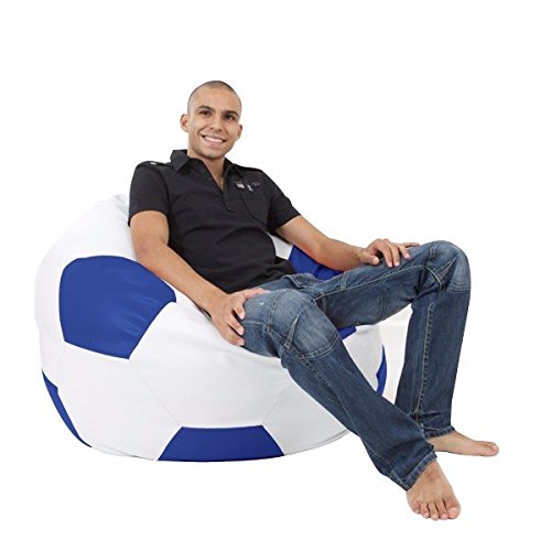 Preisvergleich Produktbild rucomfybeanbags Kunstleder Große Fußball Bohnensäckchen - Königsblau