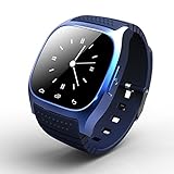 XiYunHan Intelligente Uhr Bluetooth Smart Armband Telefon Sim Schlafüberwachung Andrews M26 (Schwarz Blau Weiß) (Color : Blue)