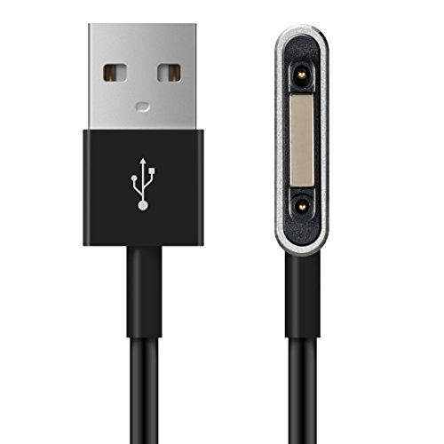 kwmobile USB Ladekabel für den Magnetladeanschluss des Sony Xperia Tablet Z2 /Xperia Z1 /Z1 Compact /Z2/Z3 in Silber Schwarz - 2