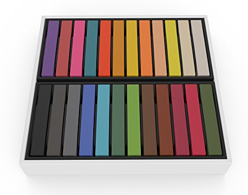 Haarkreide-Set aus weicher Pastellkreide – auswaschbar und ungiftig – ideal für Fasching, Partys, Festivals – 24 Farben - 2