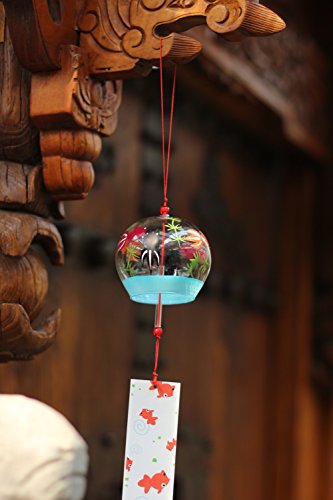 Japanisches, handbemaltes Glas-Windspiel Edo Furin (Verliebte Fische) - 4