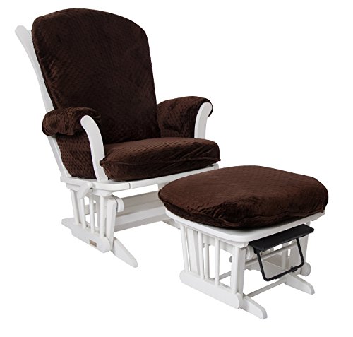 Luxe Basics Cover Me Glider Chair Cover, Chocolate Dot