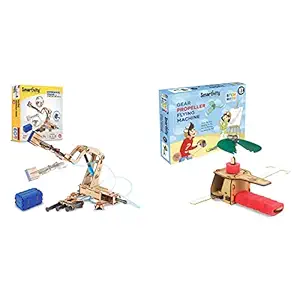 Smartivity Hydraulic Crane & Flying Machine for Boys & Girls ages 6 7 8 + year old, STEM, Learning, Educational, Construction Activity Toy Gift Bundle