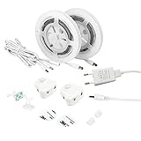 Jindia Bewegung aktiviert Bett Licht, Flexible LED Streifenlicht, Auto Ein/Aus Bewegungsmelder Nachttischlampe, Bewegung aktivierte LED-Lichtleiste (zwei Sensoren) - 2