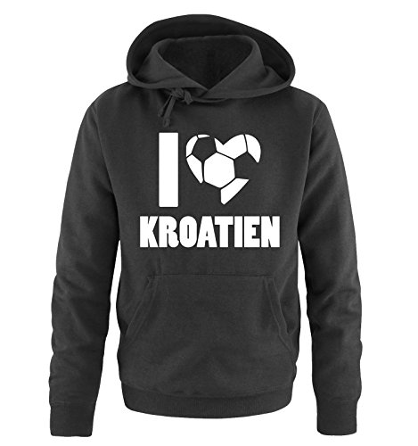 I LOVE KROATIEN – Herren Hoodie – Schwarz / Weiss Gr. L