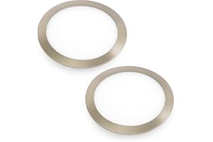 Jandei - 2x Downlight LED 18W Redondo, Plano Empotrable, 1440 Lum, Interior IP20 con Marco Acabado Acero, Hueco de Corte 200mm Transformador Incluido (Blanco Frío 6000k)