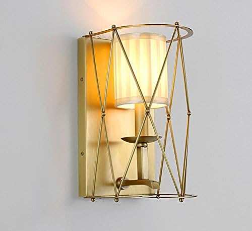 Iron Forged Full Copper Wall Lamp Living Room Tv Wall European Bedroom Bedside Lamp Study Balcony Aisle Creative Wall Lamp (21 * 14Cm)