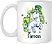 Produktbild Tea Mug, White, Simon Mug Simon Mugs Unicorn Personalized Custom Name White 11 Oz Coffee Cup Unicorn Shamrock St Patricks Day