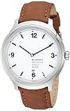 Mondaine Helvetica No1 Bold Damen-/ Herren-Uhr, Datumsanzeige und Grosse Ziffern mit Braunem Lederarmband