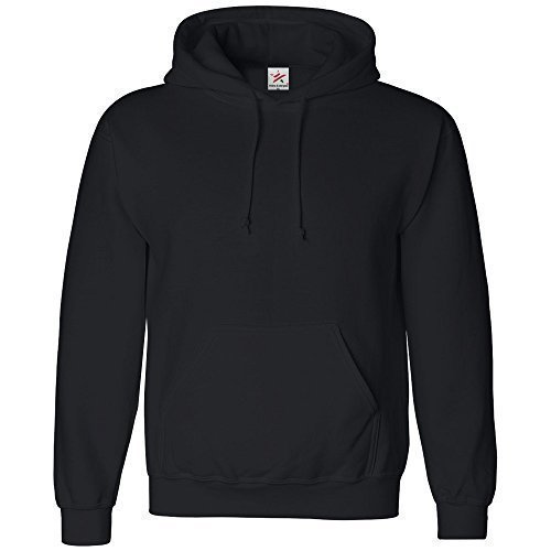 Estrella y rayas - De talla grande negro sudadera de estilo clásico unisex (para hombre y para mujer) con capucha