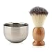 Produktbild Segbeauty Bart Rasierpinsel und Seifenschale Set, Nylon Borsten Natürliches Rohöl Holzgriff Pinsel Rostfreier Stahl Sahne Schüssel für Männer, Traditionelles Nassrasierset
