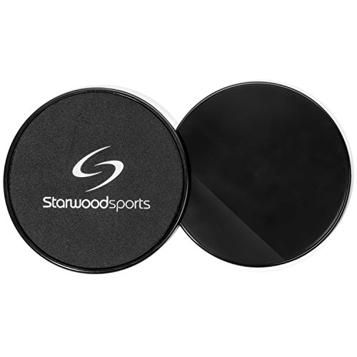 Core Slider – 2 beidseitig verwendbare Gleitscheiben für Teppich und Hartholzböden – Ideal zum Training der Körpermitte, für Aerobic und Fitness, CrossFit, zur Stärkung des ganzen Körpers und zum Ausdauertraining (Schwarz) - 3