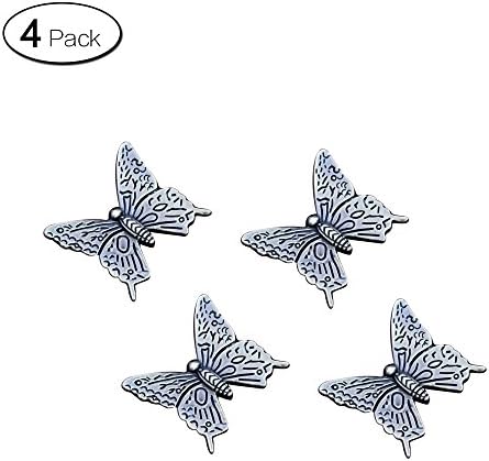 Zhi Jin 4Pcs Bronze Butterfly Cabinet Handle Pulls Hardware Drawer Door Knob Furniture Single Hole-40mm