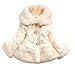 Arrowhunt Baby Girls Fleeced Warm Winter Faux Fur Lace Coat Yellow
