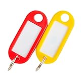 Color: Aleatorio perfk Llavero De Plástico De 2 Piezas Etiquetas Identificativas Clave Etiqueta De Nombre Anillo Dividido Para Instalaciones De La Empresa Home Motel (color
