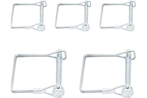 Ruidee 5 Pcs Shaft Locking Pin 6x50mm Wire Lock Pin Safety Coupler Pin Carbon Steel Square Retainer Wire Clip Hitch PTO Pin Trailers Pin for Farm Garden (FSX/6x50mm)