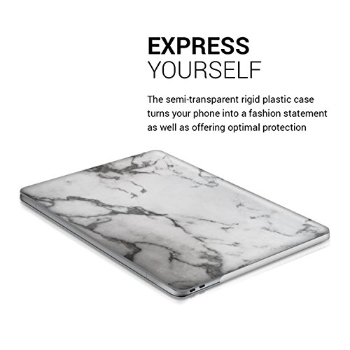 kwmobile Hardcase Laptop Hülle für Apple MacBook Pro 13″ (ab 2016) Touchbar – Marmor Design Weiß Schwarz dünne gummierte Schutzhülle Cover Case Tasche - 4