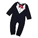 Happy Cherry Kids Child Toddler Baby Boy One Piece Long Sleeves Cute Romper Suite with Red Bowtie