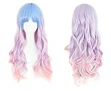 CINEEN Lang Perücken ca. 70cm Faschingskostüme Karnevalskostüme Party Fest Karneval Fasching Cosplay Mode Style Bunt