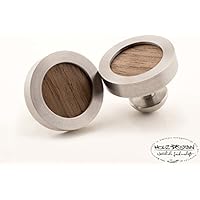 Edelstahl Manschettenknöpfe Echtholz Herren Schmuck zur rustikalen Landhochzeit Geschenk für Männer Holz Handgemacht Hochzeit Trauzeuge Bräutigam Business Look