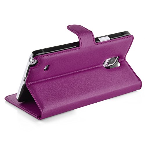 Cadorabo – Book Style Hülle für Samsung Galaxy NOTE 4 – Case Cover Schutzhülle Etui Tasche mit Standfunktion und Kartenfach in MANGAN-VIOLETT - 3
