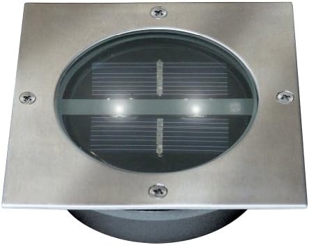 Ranex Lugo Square Solar Led Brushed Stainless Steel Groundspot, Ip67 (fully Waterproof & Drive Over Safe), 2 X 0.06w Led.
