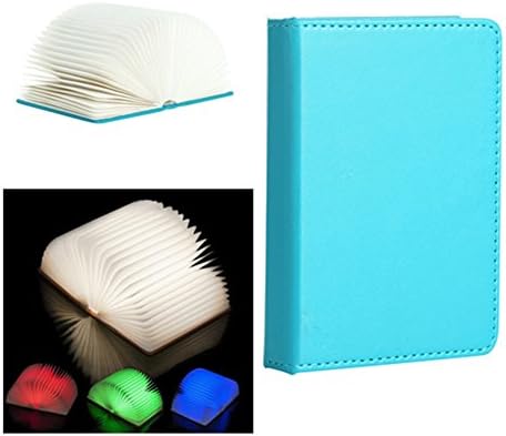 Creative Foldable Led Book Shape Night Light 4 Colors Magic Book Night Lamp,Portable Decorative Lights,Table/Wall Lamp (blue)