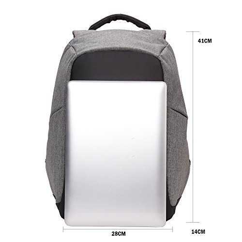 BISON DENIM Laptoprucksack Business Gesch  ft Rucksack mit USB Lade Port wasserdichte durable Polyester Notebook Rucks  cke f  r M  nner und Frauen Ar