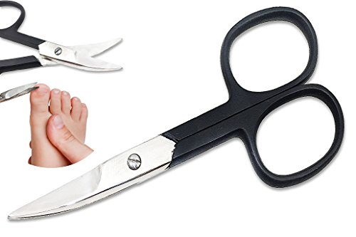 Professional Black Toe Nails Scissors Clipper Stainless Steel 3.75" Length Extra Strong Heavy Duty Ingrowing Toe & Hand Nails