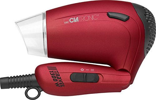 Reise-Haartrockner mit Diffuser und Formdüse Fön Haarfön Haar Föhn Haarföhn Harfön (Sportfön, Griff klappbar, Sparsame 1300 Watt, Rot) - 3