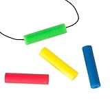 Chewigem Sensory Chew Chubes Pendant-Chewlery Chewy Toy-Autism-Red/Grn/Yel/Blu