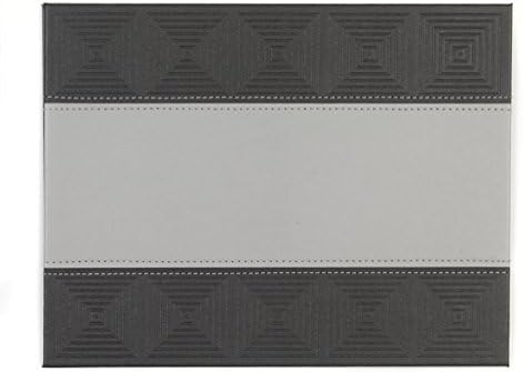 Indulje HY283276 Luxury Embossed Mosaic Placemats, 28 x 22cm, Faux Leather, Charcoal, Set of 4
