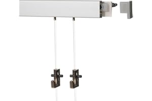 SOFT-RAIL® Comfort (S) Cimaise 4,5 m (3 x 1,5 m) à rail pour galerie de tableaux, argent mat, anodisé, différentes longueurs et couleurs