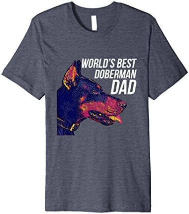 Mens Doberman Pinscher T shirt World's Best Doberman Dad Male Large Heather Blue