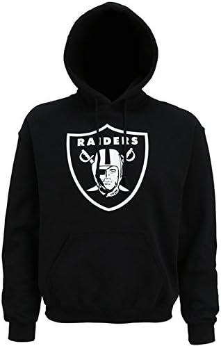 Oakland Raiders Large Logo Hoodie Official American Sports Merchandise 50% Cotton 50% Polyester (Medium, Black)