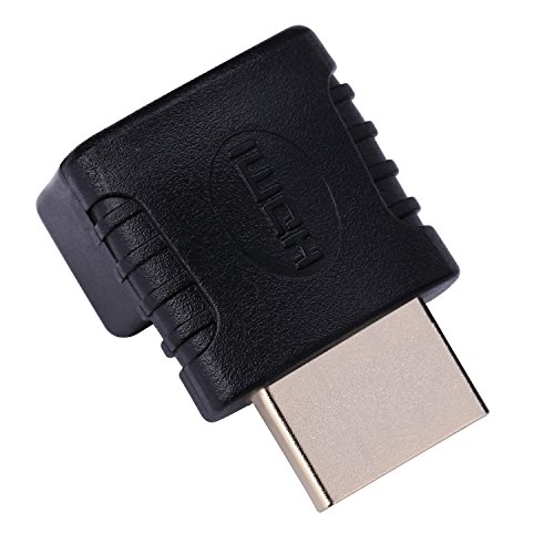 HOOMIL HDMI Adapter, 90 Grad Winkel High Speed HDMI Stecker auf HDMI Buchse Adapter – Schwarz (2 Stück) - 2