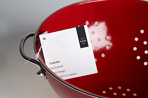Premier Housewares Retro-Seiher 13x23x23 cm Emaille rot - 3