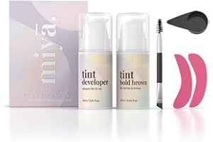 MIYA LASH | 2 in 1 Lash & Brow Colour Set | Dark Brown Dye | Long Lasting Eyelash and Eyebrow Colour for 6 Weeks | Dunkelbraunes Farbset für Augenbrauen und Wimpern