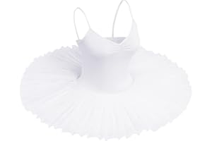 IBAKOM Robe Ballet Femme Danse Tutu Costume Danse Cygne Bretelle Spaghetti Caraco Justaucorps Salle de Bal Ballerine Patinage sur Glace Vêtements de Danse