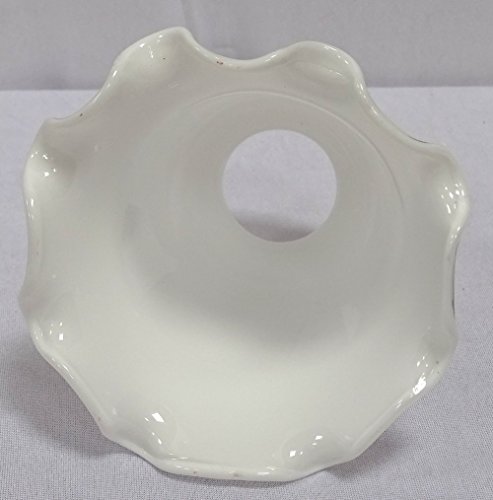 Jugendstil Lampenschirm mit milchig weißem Unterfang, Lampenglas Weiß - 2