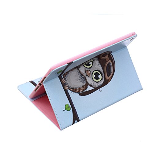 iPad Air 2 Hülle, Deenor Bunt Painting und Stilvoll Brieftasche Tasche PU Leder Flip Protective Stand Tasche Schutzhülle Hülle für Apple iPad Air 2 iPad 6 Generation.[Traveller Bird] - 5