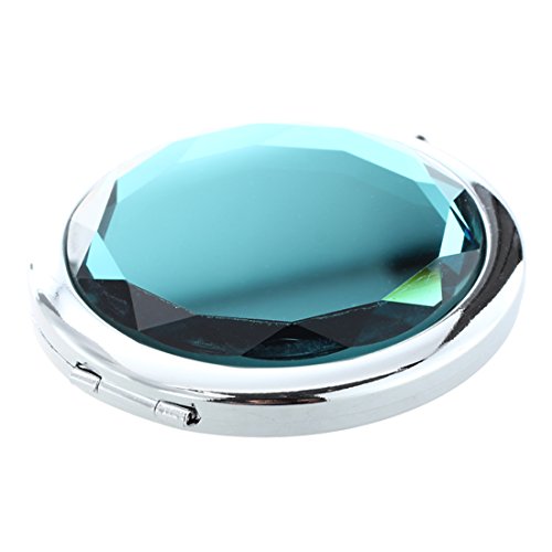 Folding Makeup Mirror - TOOGOO(R)Travel Compact Pocket Crystal Folding Makeup Mirror ,Ocean Blue