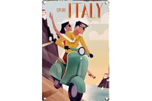 Ducomi Quadri Vintage Targhe Metallo Decorative Cucina e Casa - Targa con Stampe Americane Decorazione Muro Parete - Quadro Metallico Appendere - Poster Accessori Arredo Soggiorno (Journey 30435)