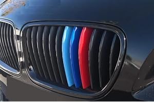 BizTech ® Clip In Grille Inserts Compatible with BMW 5 Series F10 F11 2011-2013 12 Beams Stats Bars Bonnet Hood Kidney Stripes Cover