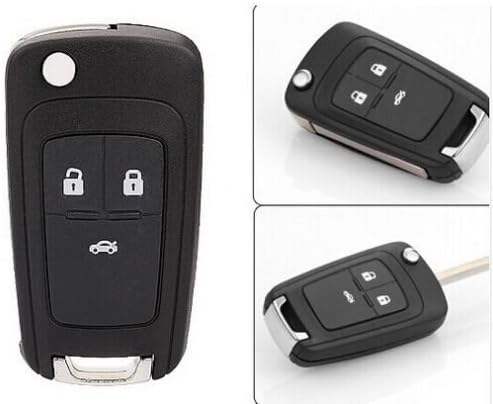 Keyless Entry NEW Folding Flip FOB Remote KEY Case Shell replacement for 2011 2012 2013 Chevy Chevrolet Cruze 3 Buttons by Keyless Professor