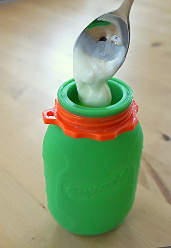 MINI Squeasy Snacker – Wiederverwendbares Quetschie aus Silikon, 100ml, Quetschbeutel zum selbst befüllen, BPA-, PVC- und Phthalatfrei - 7