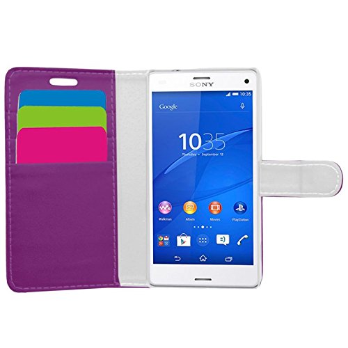 SAMRICK Executive Specially Designed Leather Book Wallet Case for Sony Xperia Z3 Compact