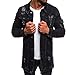 Produktbild Vintage Jeansjacke Herren Briskorry Männer Herbst Winter Casual Funktionsjacke Bomberjacke Mäntel Wash Distressed Wintermantel Doppeljacke Fleecejacke Tops Bluse