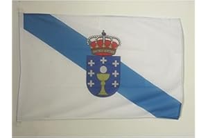 AZ FLAG Bandera de Galicia 90x60cm Uso Exterior - Bandera GALLEGA 60 x 90 cm Anillos